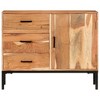 vidaXL Sideboard 34.6Inchx11.8Inchx28.7Inch Solid Acacia Wood - 2 of 4