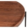 Treasure Trove Accents Huntley Contemporary Round Tray Top Coffee Table Brown/Black : Industrial Style, Iron Frame, Acacia Wood - 3 of 4