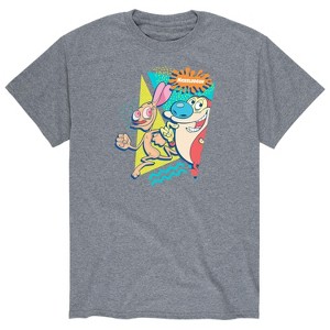 Men's - Ren & Stimpy - Ren and Stimpy Retro Nickelodeon Logo Short Sleeve Graphic T-Shirt - 1 of 4