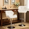 QingMoon Modern Tufted Bar Stools Set of 2, Adjustable Height Hydraulic Counter Height Chairs with footrest for Kitchens Island - 2 of 4