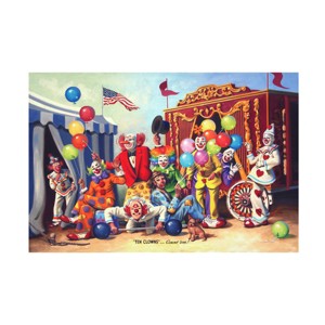 Trademark Fine Art -D. Rusty Rust 'Ten Clowns' Canvas Art - 1 of 4