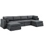 TiramisuBest 6-Piece Gray Upholstered Sectional - 3 of 4