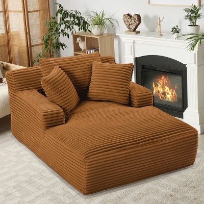 Dolonm 66" Deep-seated Armchair Recliner, Compressed Boneless Modern Sofa, Corduroy,No Assembly,for Living Room and Bedroom
