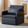 Adult 3-in-1 Convertible Sleeper Chair - Pull-out Sofa Bed with USB & Type-C Charging Tray for Living Room - 3 of 4