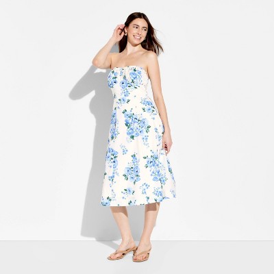 Women&rsquo;s Fit and Flare Strapless Midi A-Line Dress – Wild Fable