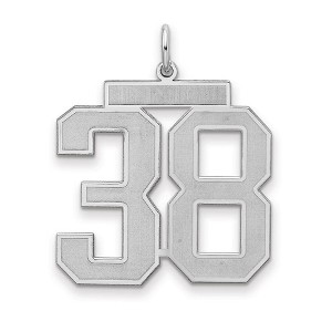 Black Bow Jewelry Sterling Silver, Jersey Collection, Large Number 38 Pendant - 1 of 4
