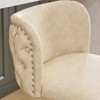 INFURNIC Counter and Bar Stools Swivel Barstools Tufted Back with Chrome Base for Home Kitchen Island, Beige, 18.1"*19"*42.9" - 3 of 4