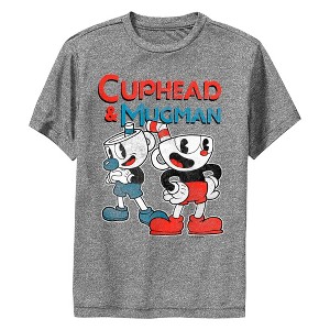 Boy's Cuphead Red and Blue Best Friends Performance Tee - 1 of 4
