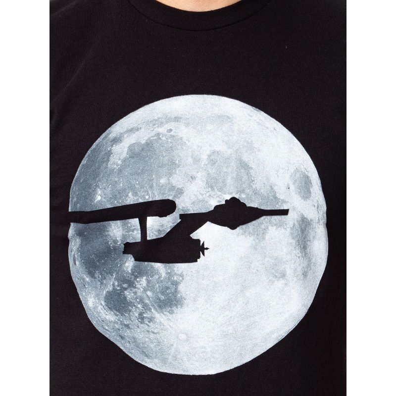 Star Trek Starship Enterprise Silhouette Moon Background T-Shirt, 3 of 6