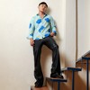 Campus Sutra Men Men's Light Blue Hydrangea Foliage Shirt - 3 of 3