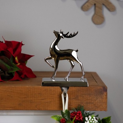 Silver Metal Reindeer Christmas Stocking Holder
