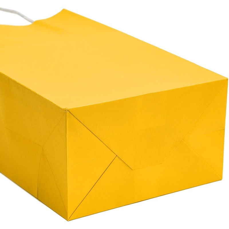 Blue Panda 25 Pcs Yellow Kraft Paper Gift Bags, Party Favor Bags with Handles, 5x3x9 In, 3 of 6