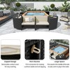 Outdoor Rattan Sectional Sofa Set, Quadrilateral Spa Surround Frame with Sofa Seats and Storage Spaces 4W, Gray/Beige -ModernLuxe - 4 of 4