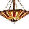 Chloe Lighting Jayden Tiffany-Style 3 Light Mission Inverted Ceiling Pendant Fixture 25`` Shade - 4 of 4