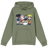 Naruto Classic Snowing Art Women's Olive Green Graphic Hoodie