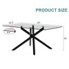 NicBex Dining Table for 4 Morden 63" Glass Dining Table Dining Room Table with Glass Tabletop and Trestle Legs for Kitchen, Black - 2 of 4