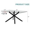 NicBex Dining Table for 4 Morden 63" Glass Dining Table Dining Room Table with Glass Tabletop and Trestle Legs for Kitchen, Black - image 2 of 4