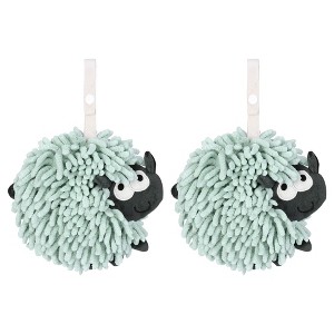 REGALWOVEN Cute Sheep Shape Chenille Soft Absorbent Hand Towels 2 Pcs - 1 of 4