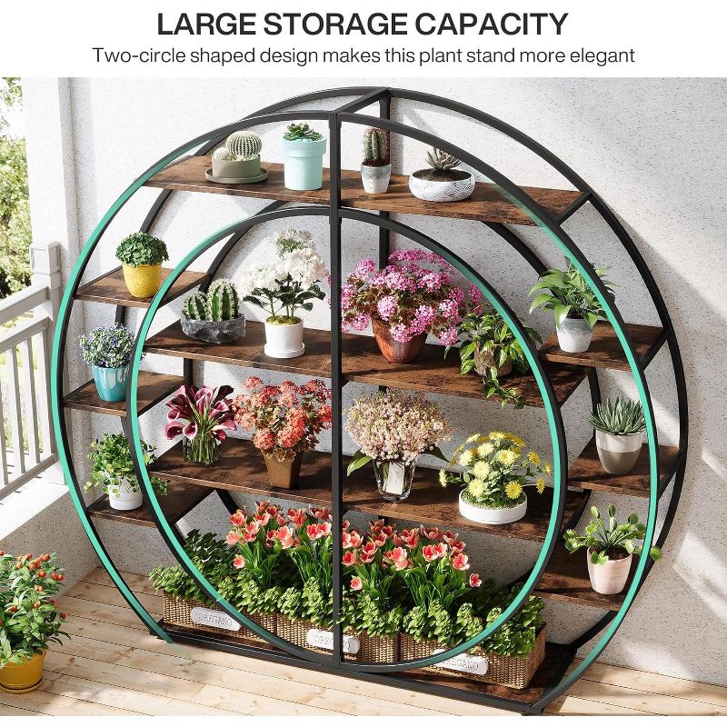 Tribesigns 7-Tier Round Plant Stand, Multiple Potted Plant Organizer Shelf, 4 of 7