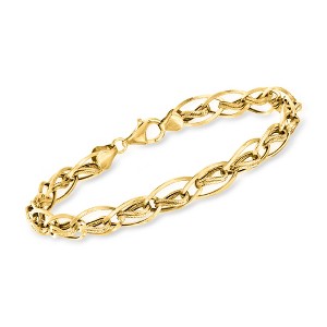 Ross-Simons 14kt Yellow Gold Oval and Double-Twist Link Bracelet - 1 of 3