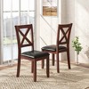 Costway Wooden Dining Chairs Set of 2 Kitchen Side Chair with Padded Seat Rubber Wood Legs - 2 of 4