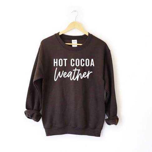 Simply Sage Market Women s Graphic Sweatshirt Hot Cocoa Weather L Chocolate