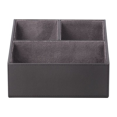 Staples Faux Leather Compartment Storage Black (45046) 1234094