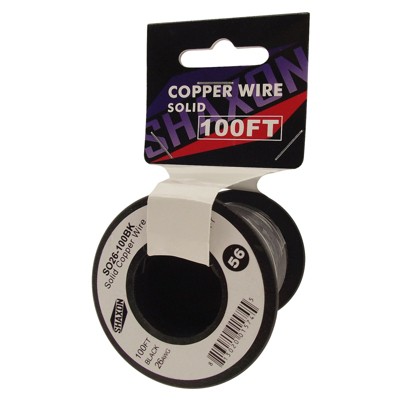 Shaxon 100' Solid Copper 26 AWG Wire On Spool Black SO26-100BK