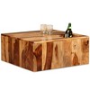 vidaXL Coffee Table Solid Sheesham Wood 27.6"x27.6"x11.8" - 2 of 4