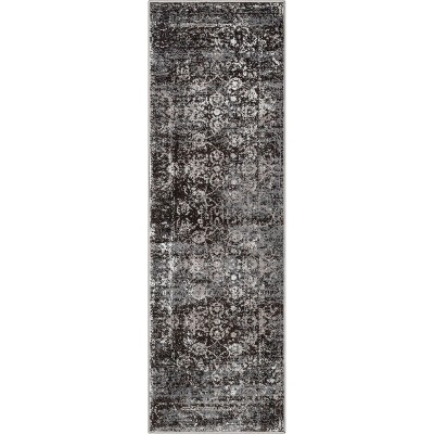 Well Woven Thiva Grey Vintage Oriental Floral Runner Rug 2x7 (2'3