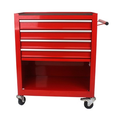 VYNXARIA 4-Drawer Multifunctional Tool Cart on Wheels,Versatile Storage for Garage & Workshop,Red