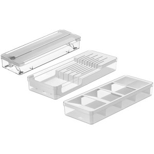 OU In-Drawer Silverware and Utensils Organizer Set – Knife Holder, Roll Dispenser for Aluminum Foil & Wrap, Cutlery Tray, Utensil Drawer Insert - 1 of 4