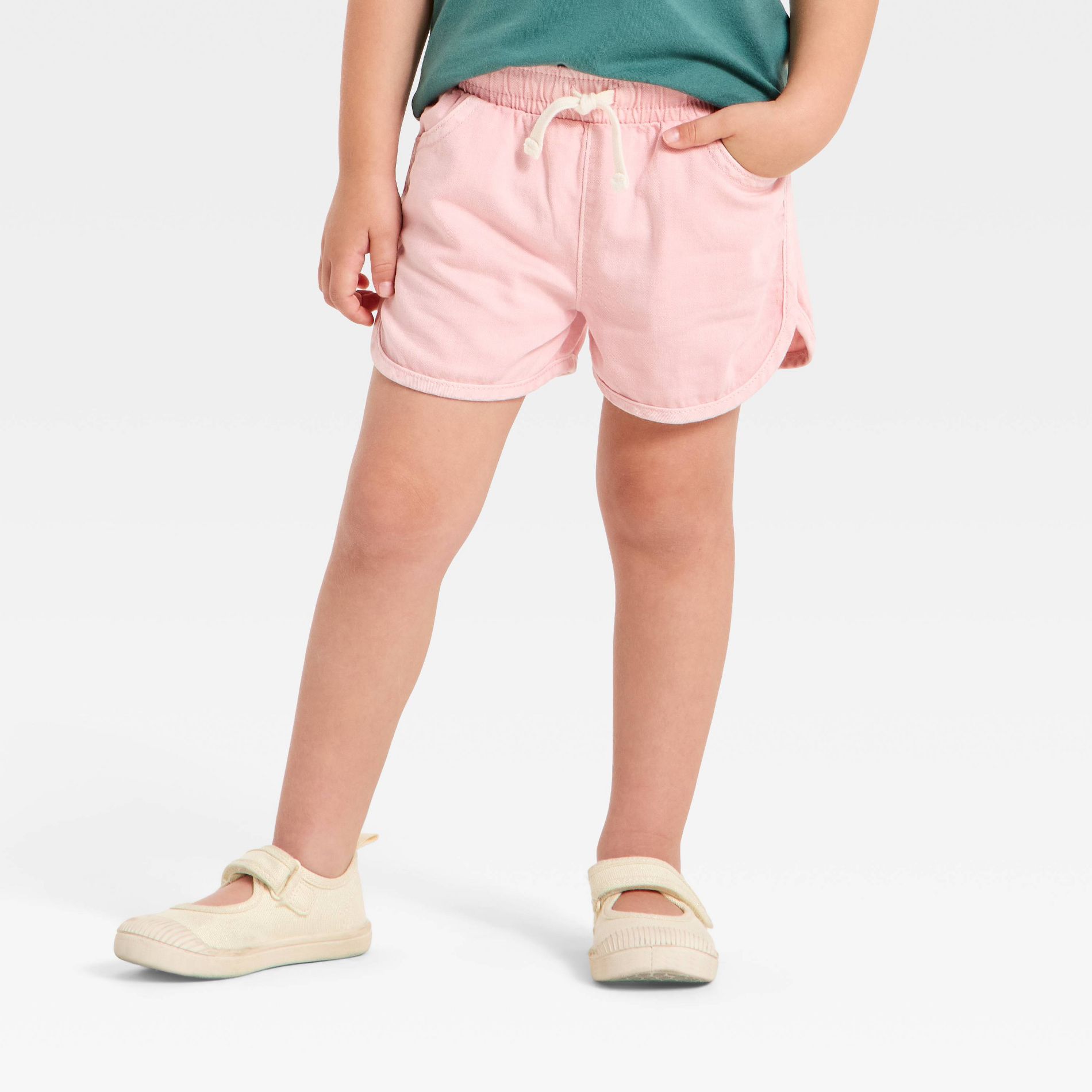 Toddler Girls' Denim Woven Shorts - Cat & Jack™ Pink 3T