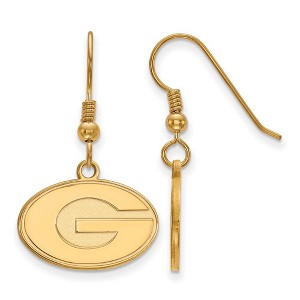 Black Bow Jewelry 14k Yellow Gold Plated Sterling Silver Georgia Bulldogs NCAA Dangle Earrings - 1 of 3