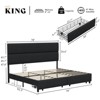 AMERLIFE Linen Upholstered Bed Frame,Bed with 2 Drawers Height Adjustable Headboard - 2 of 4
