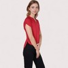Anna-Kaci Women's V-Neck Short Sleeve Blouse with Rolled Cuffs and Soft Pleated Collar Detail - 3 of 4