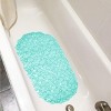 Home Mart Goods Teal Bubbles Vinyl Non-Slip Bathtub Shower Mat With Suction Cups -26" x14" - 2 of 4