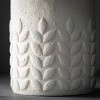 8.25"H Sullivans Modern Cement Leaf Tall Cream Pot, Cream - 2 of 4