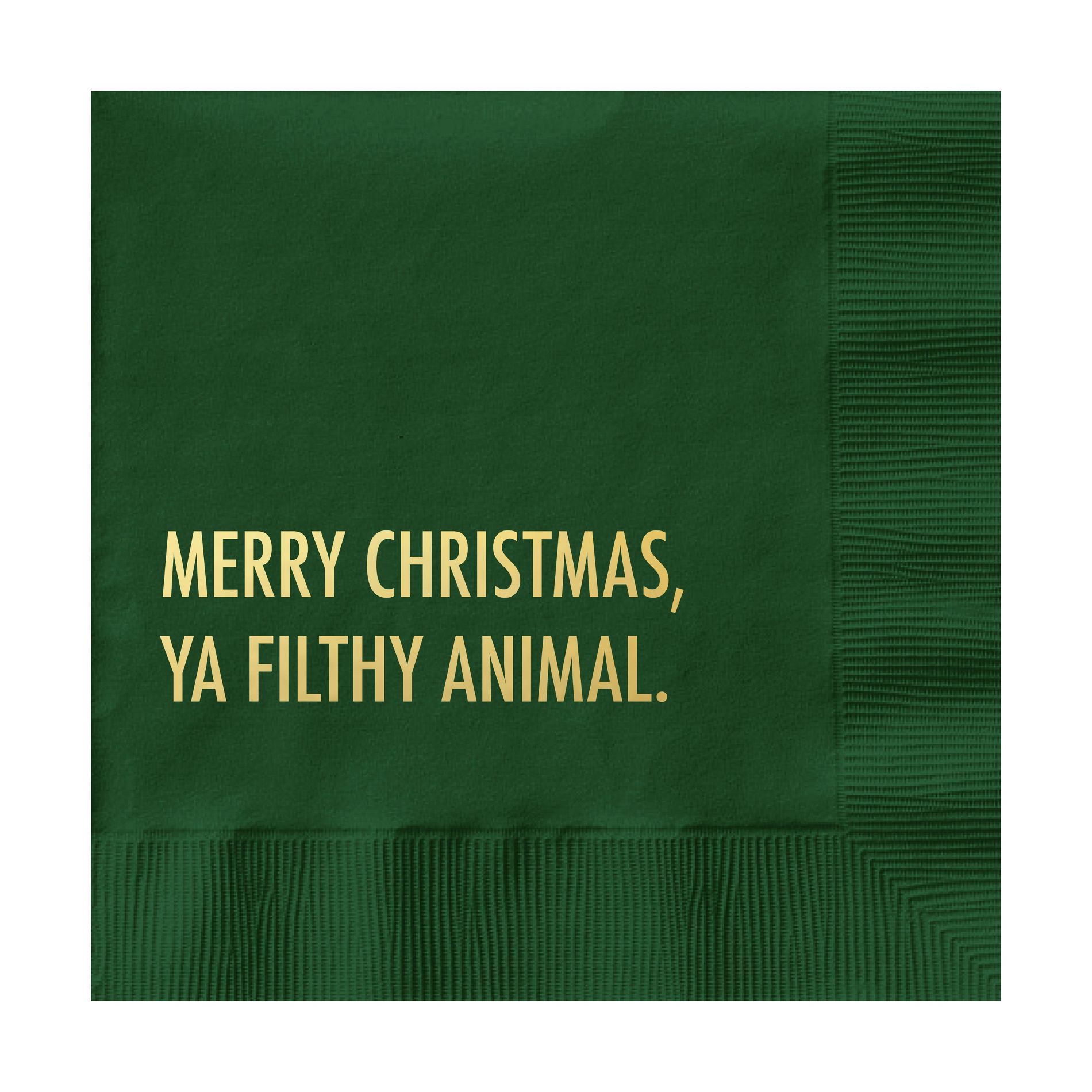 Pretty Alright Goods 20ct 'Merry Christmas, Ya Filthy Animal' Cocktail Napkins