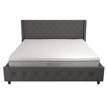 King Mercer Linen Upholstered Bed Light Gray - CosmoLiving by Cosmopolitan