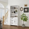 6-Tier Bookshelf with Door and 3 Drawers, 71" Tall Bookcase with 3-Tier Open Shelves, Wooden Book Shelf with Storage Cabinet - 4 of 4