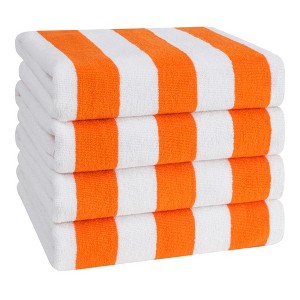 American Soft Linen Turkish Beach Towel, 100% Cotton Cabana Striped Beach Towel, 30 in by 60 in Soft Absorbent Beach Pool Towel - 1 of 4