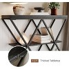 3-Tier Industrial Console Table with x-Shaped Metal Frame, Open Shelf Console Sofa Table for Living Room with Adjustable Feet - 4 of 4