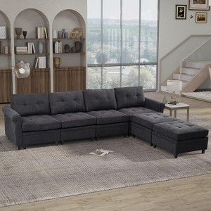 NicBex 115.75 Inch U Shaped Convertible Sectional Couch with Double Chaise for Living Room,Apartment,Office - 1 of 4