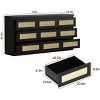 Dresser for Bedroom, Rattan 9 Drawer Dresser for Closet, Double Wood Dressers & Chest of Drawers - 2 of 4
