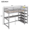 NicBex Full/Twin Loft Bed with Shelves and Under-bed Desk for Kids Teens Adults - 3 of 4
