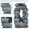 Sunnydaze 39"H Electric Polyresin and Fiberglass Dual Cascading Falls Outdoor Water Fountain with LED Lights - 3 of 4