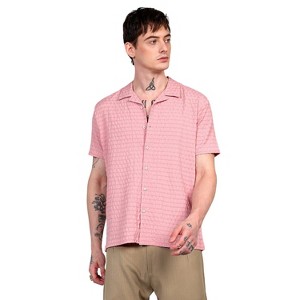 Campus Sutra Men Men's Blush Pink Ruched Shirt - 1 of 4