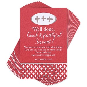 Dicksons IBB-217 Well Done, Good and Faithful Servant Red and White 3 x 2 Inch Itty Bitty Place Keeper Bookmark Pack of 24 - 1 of 2