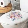 Flower toilet seat cover sticker self-adhesive bathroom wall sticker toilet seat cover sticker 3D wall decoration 25 * 30cm - 2 of 4
